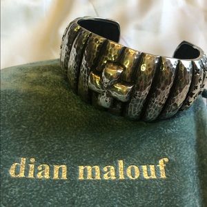 Dian Malouf ✧ Sterling Wide Cuff w/ Cross